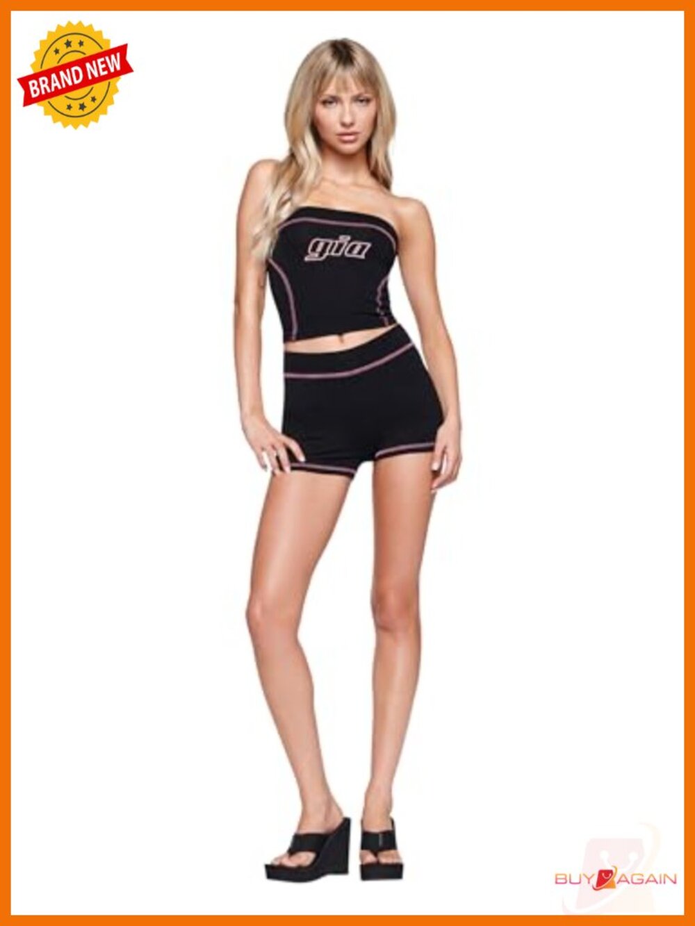 Low Rise Mini Short with Logo on Back - Picture 2 of 6